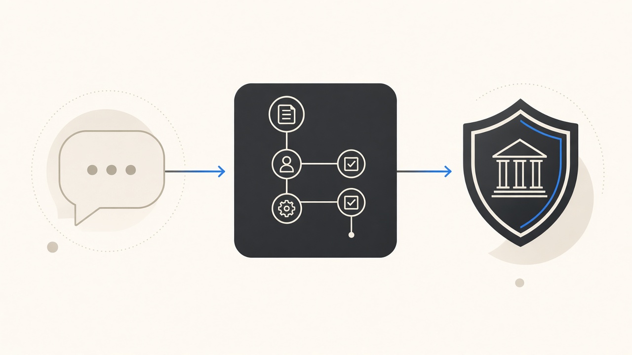 Illustration of agent narrative interface and governance