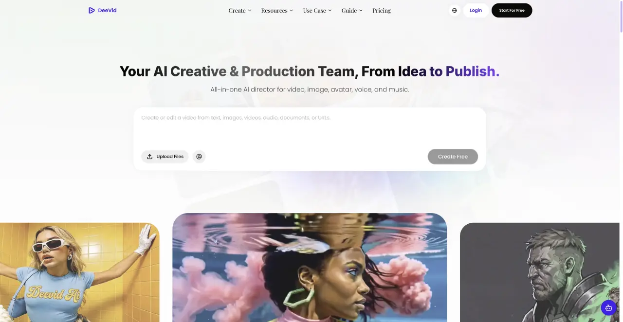 DeeVid homepage