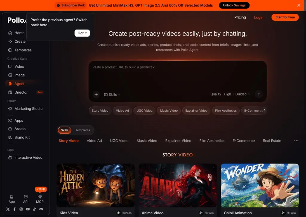 Pollo.ai Agent