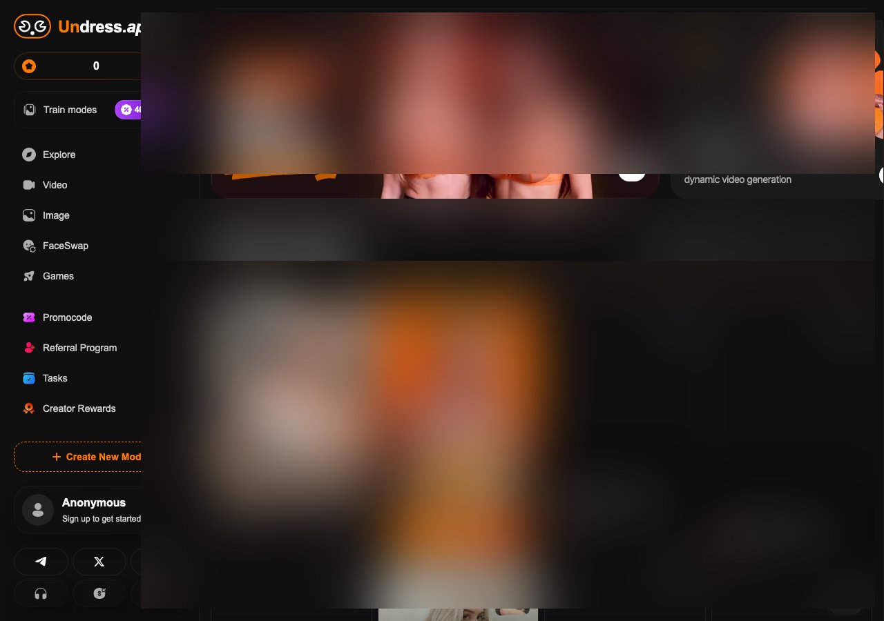 undress.app homepage (blurred)